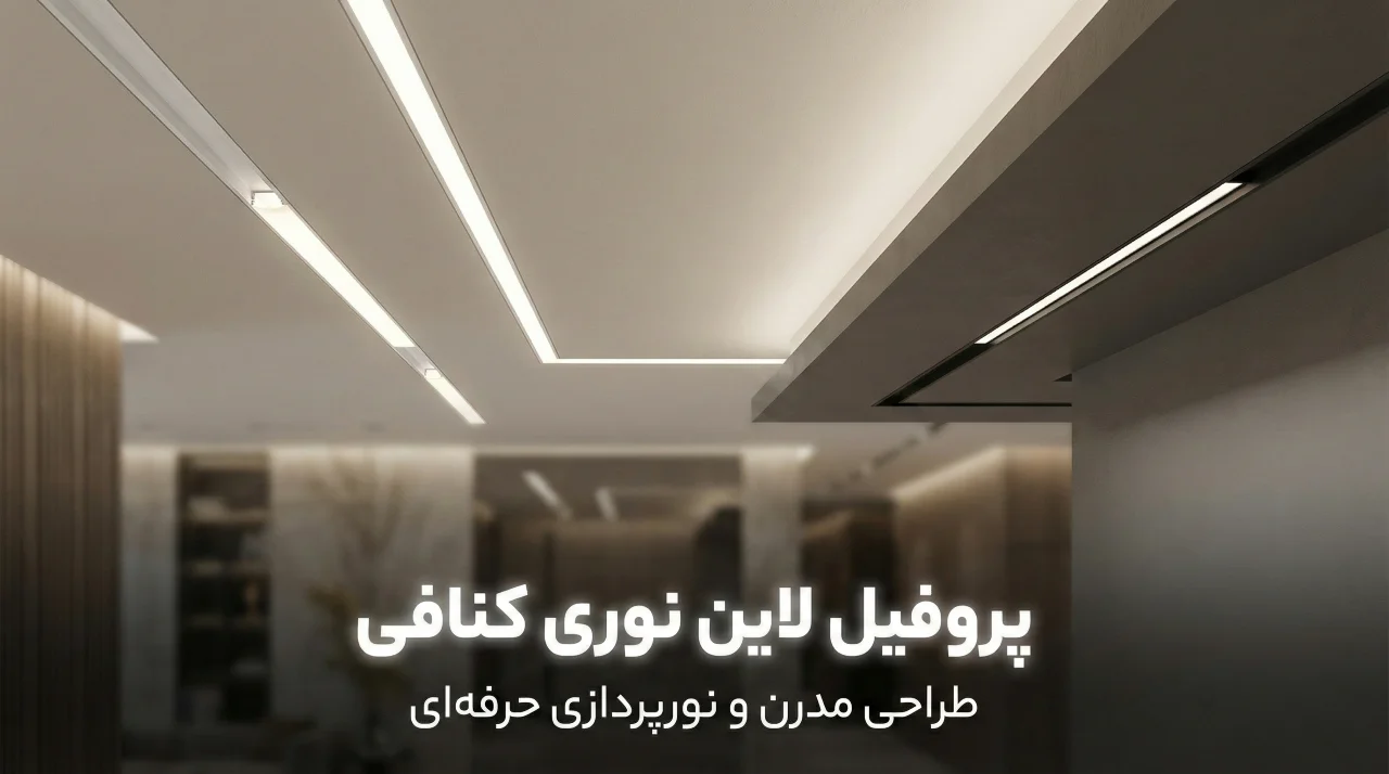 تصویری از کاربرد پروفیل لاین نوری کناف در سقف