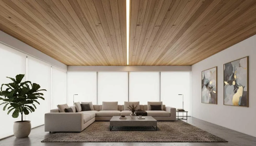 طرح لاین نوری سقف چوبی