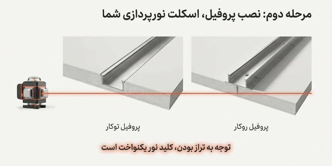 مرحل دوم اجرای لاین نوری کناف