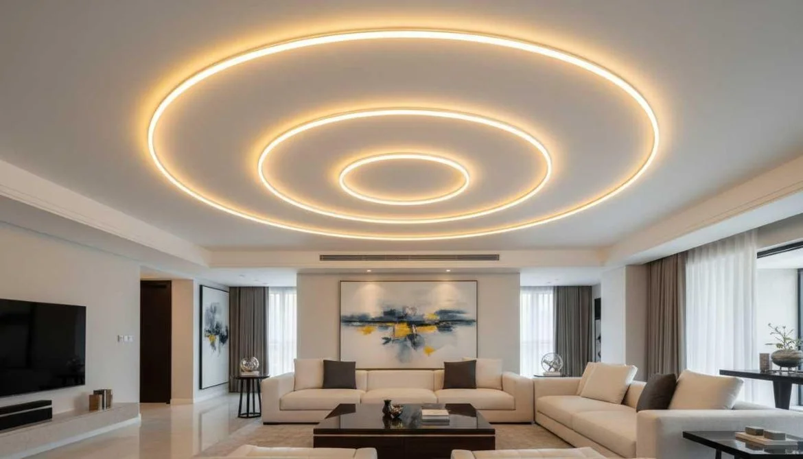 طرح چراغ خطی دایره های توکار متحدالمرکز